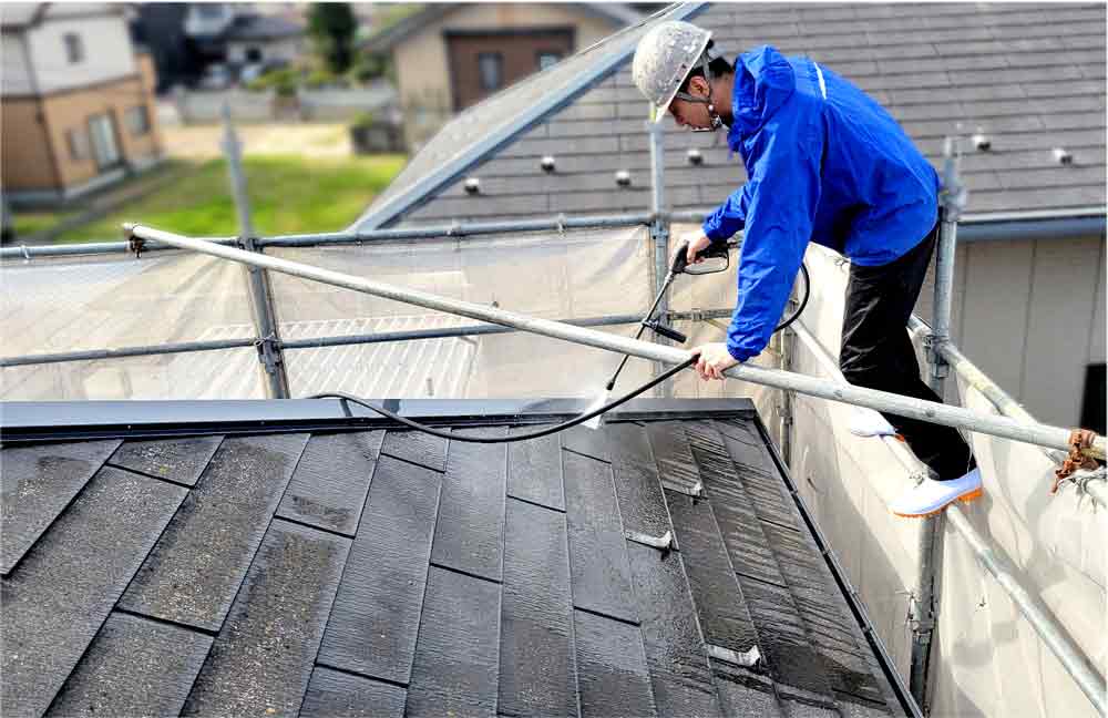 米子市Y様邸外壁・屋根塗装高圧洗浄