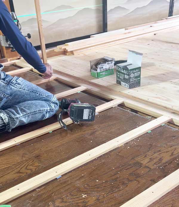 米子市A様邸LDKリフォーム施工中