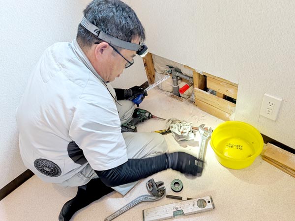 米子市H様邸トイレリフォーム施工中
