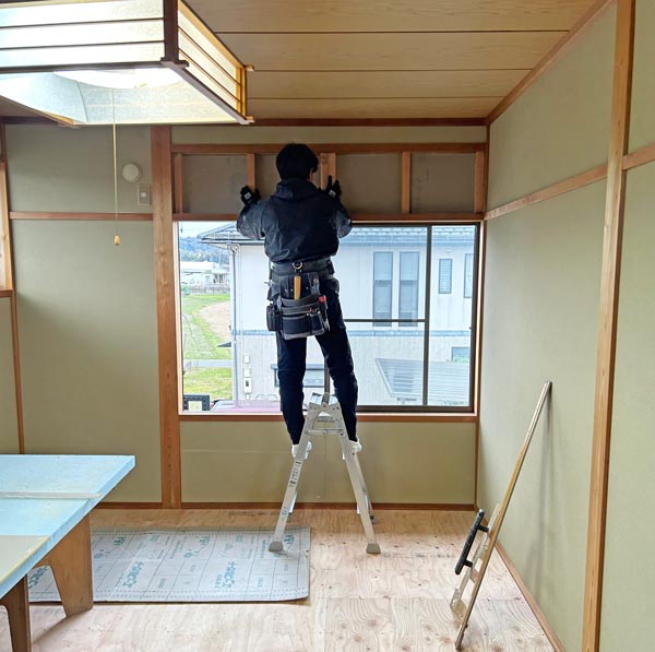 米子市I様邸和室から洋室子供部屋へリフォーム施工中