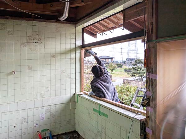 伯耆町S様邸浴室リフォーム施工中