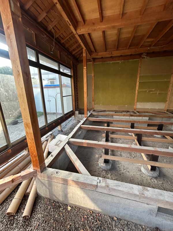 米子市I様邸和室からLDKリフォーム施工中